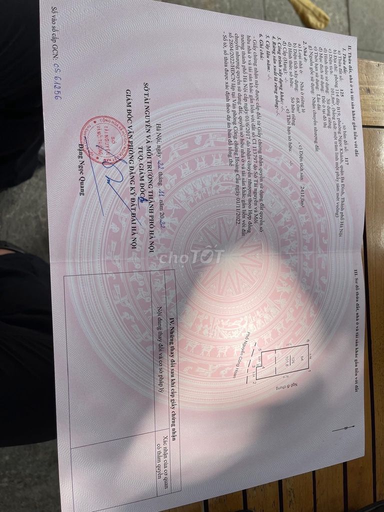 ПРОДАМ 5-ЭТАЖНЫЙ КБТ ДОМ № 44 НА УЛИЦЕ НГУЕН КОНГ ХОАН В АРЕНДУ 90 ТР/Т.