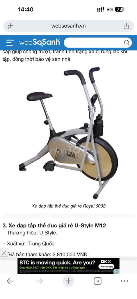 Xe đạp tập thể dục Daily Health Royal 6032 Xám. Mua bán Đồ thể thao, Dã ngoại tại Thành phố Biên Hòa Đồng Nai được đăng bởi tuấn  hình 1