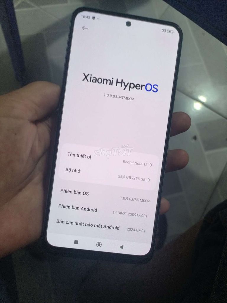 Xiaomi note 12 256gb 9 hãng bh 2025