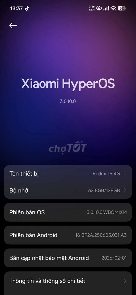 Xiaomi Redmi 15 4G 128GB. Mua bán Điện thoại tại Huyện Tuy Phước Bình Định được đăng bởi Hoang Du Nguyen hình 1