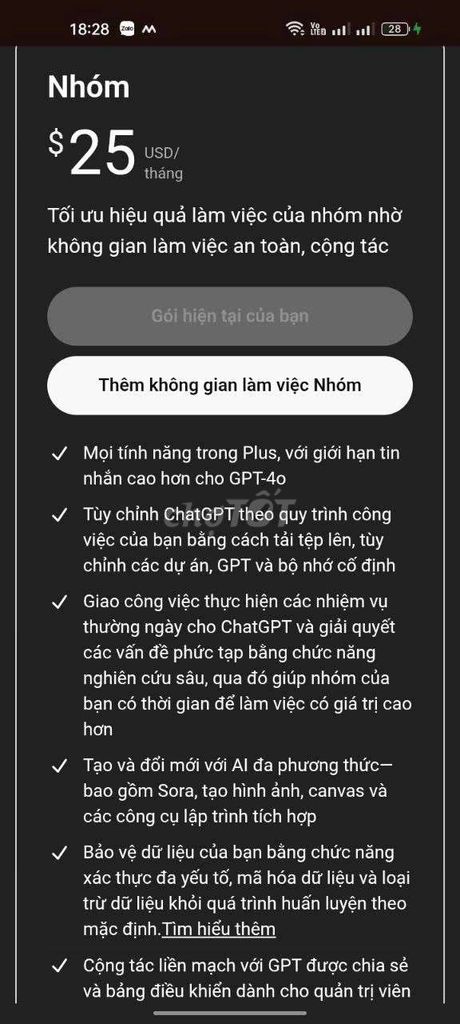 DỊCH VỤ NÂNG CẤP CHATGPT PLUS GIÁ RẺ