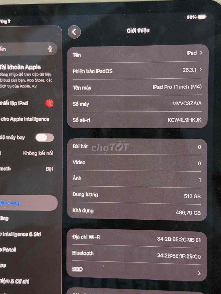 Apple iPad Pro 11 inch (M4) 512GB Xám. Mua bán Máy tính bảng tại Quận Hải Châu Đà Nẵng được đăng bởi Huỳnh ngọc tuấn hình 1