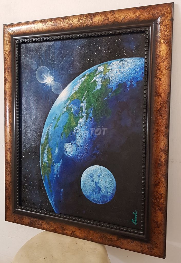 Tranh sơn dầu Vũ trụ 65x80cm. Mua bán Đồ sưu tầm, đồ cổ tại Quận Đống Đa Hà Nội được đăng bởi Mr Cuong hình 1