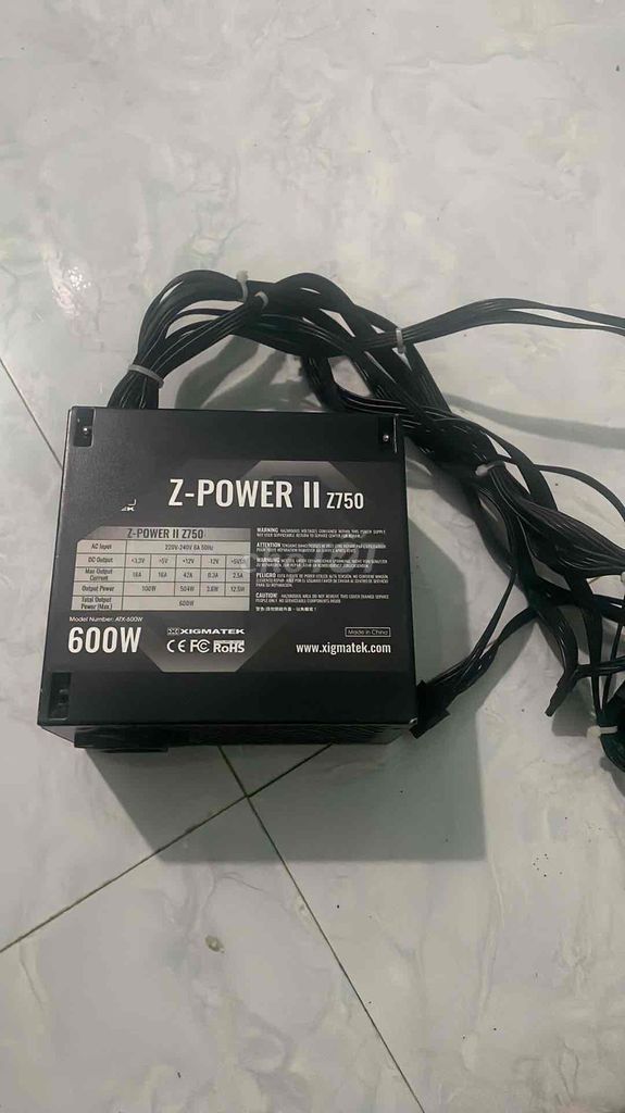 Nguồn Xigmatek Z-POWER II Z750 Đen. Mua bán Linh kiện (RAM, Card...) tại Huyện Mường La Sơn La được đăng bởi Phương Minh hình 1