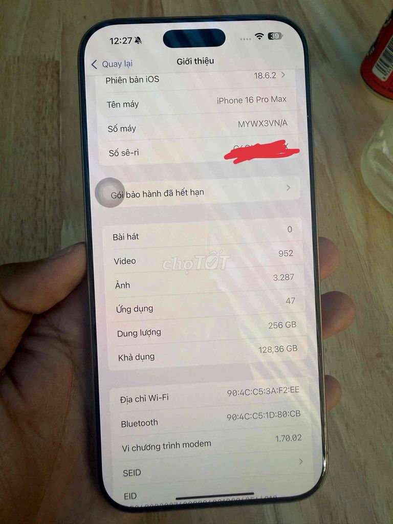 Apple iPhone 16 Pro Max 256GB Sa mạc. Mua bán Điện thoại tại Thành phố Tây Ninh Tây Ninh được đăng bởi cầm đồ  hình 1