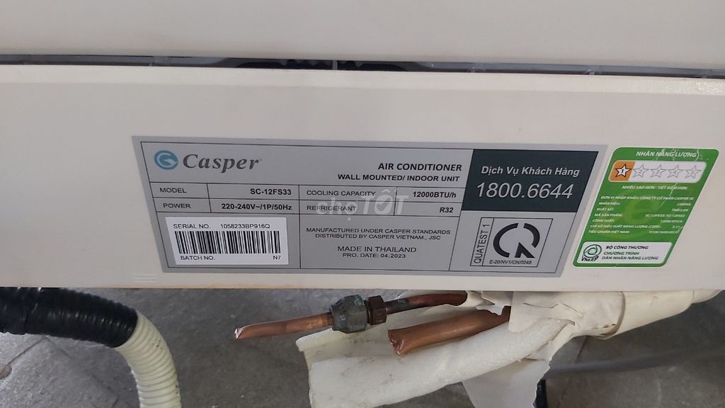Máy lạnh Casper 1.5 HP gas R32