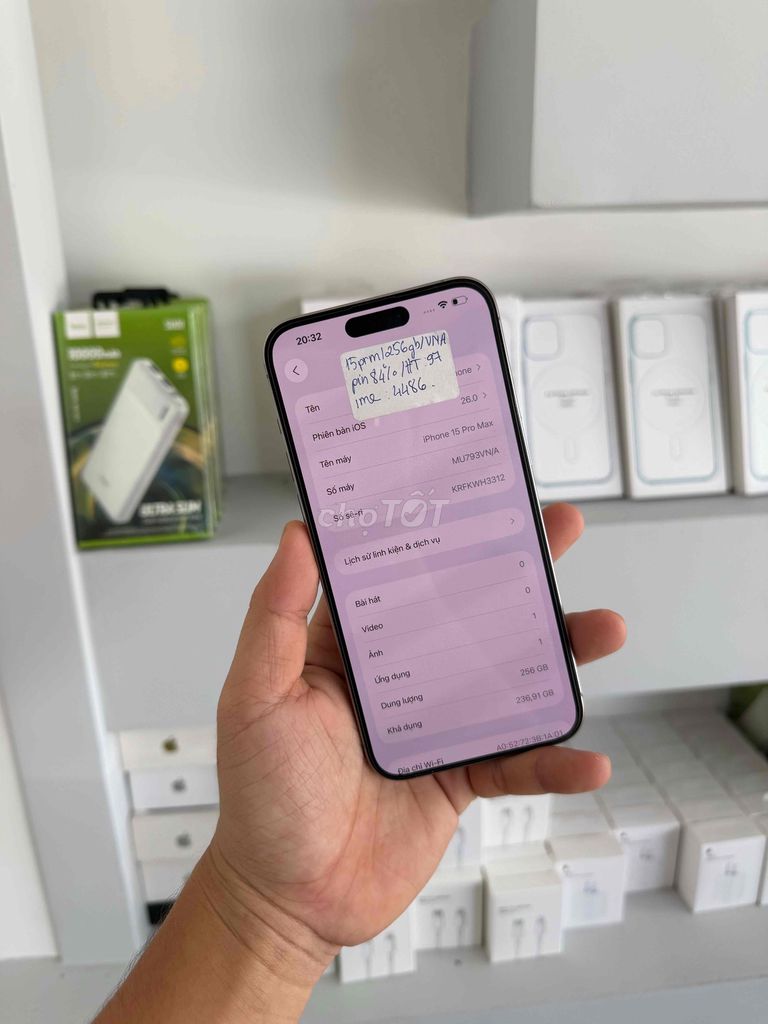 iphone 15 Promax 256Gb Pin 84 vn/a. Mua bán Điện thoại tại Quận Ninh Kiều Cần Thơ được đăng bởi Như Ý Mobile Cần Thơ hình 6