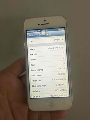 Apple iPhone 5G IOS 6 16GB trắng