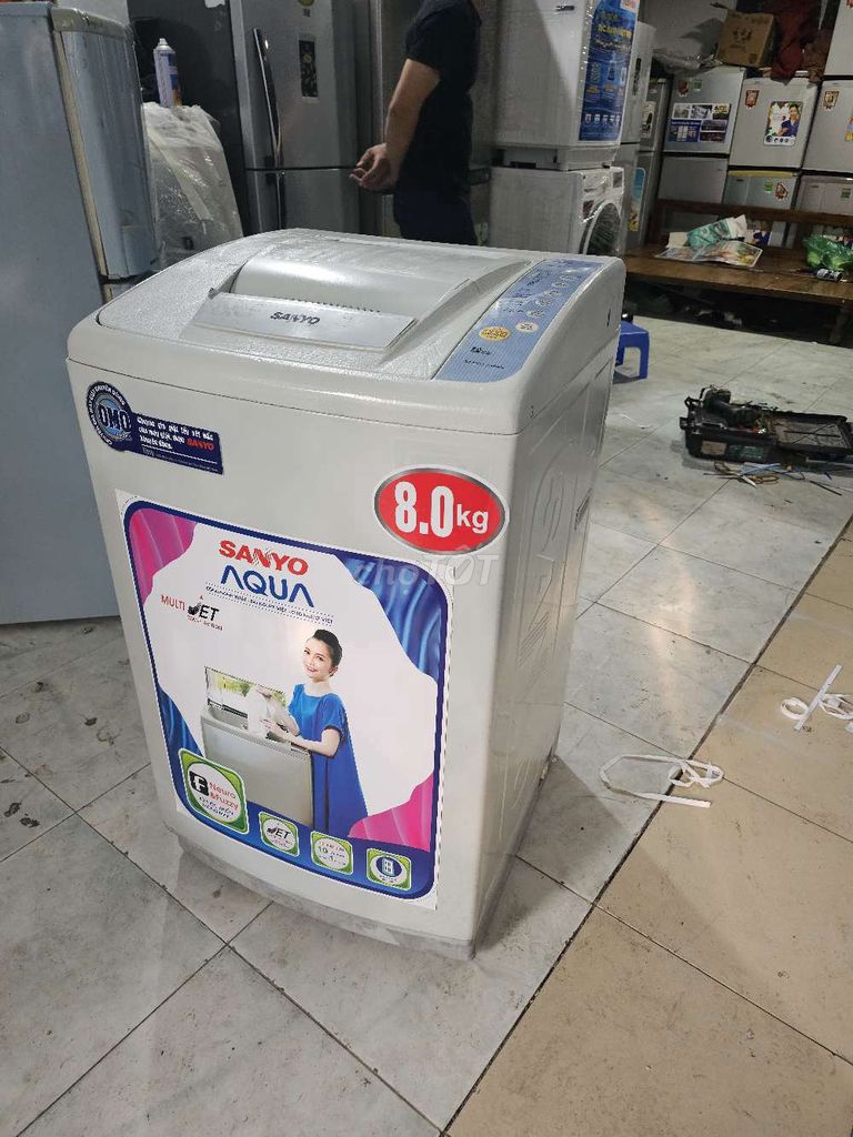 Máy giặt sanyo 8kg lồng đứng, bảo hành 3 tháng