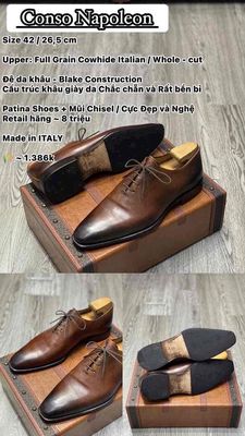 Giày Tây Whole-Cut Patina Size 42. Mua bán Giày dép tại Quận Bắc Từ Liêm Hà Nội được đăng bởi Bùi Tuấn Nghĩa