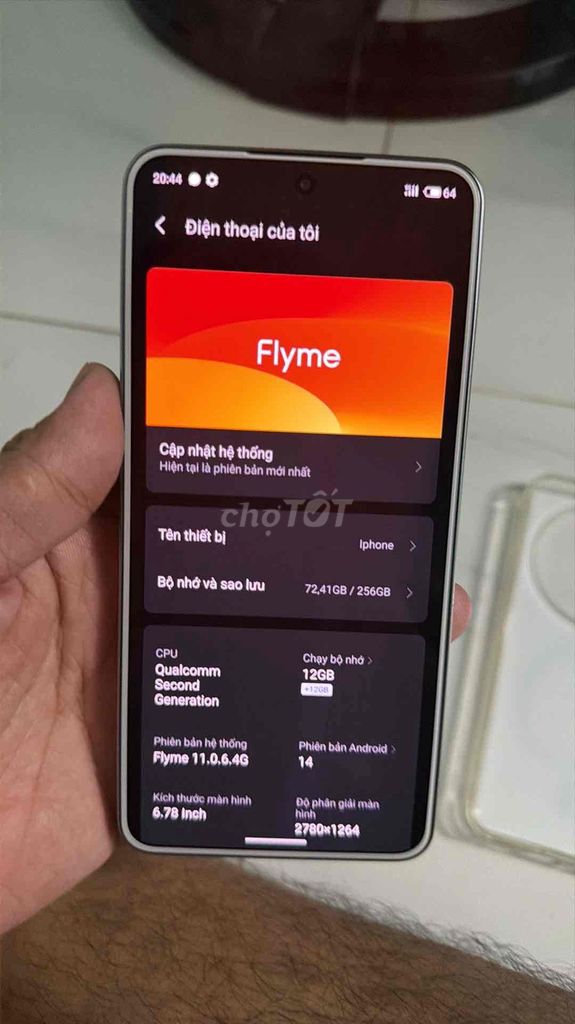 Meizu Lucky 08 12GB/256GB Trắng Tặng Sạc. Mua bán Điện thoại tại Quận 8 Tp Hồ Chí Minh được đăng bởi Kha Ng hình 1