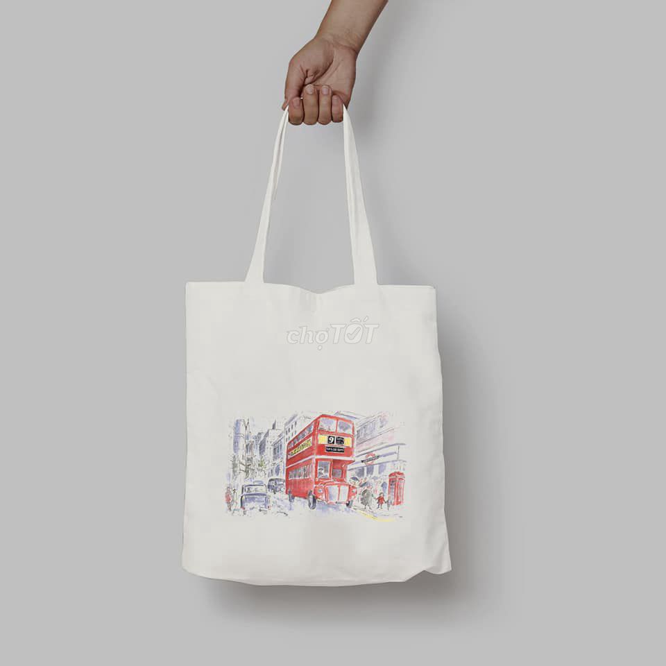 Túi tote Con Hiu Hồng Gift Vải canvas Trắng. Mua bán Túi xách tại Quận Tân Phú Tp Hồ Chí Minh được đăng bởi Con Hiu Hồng Gift hình 1