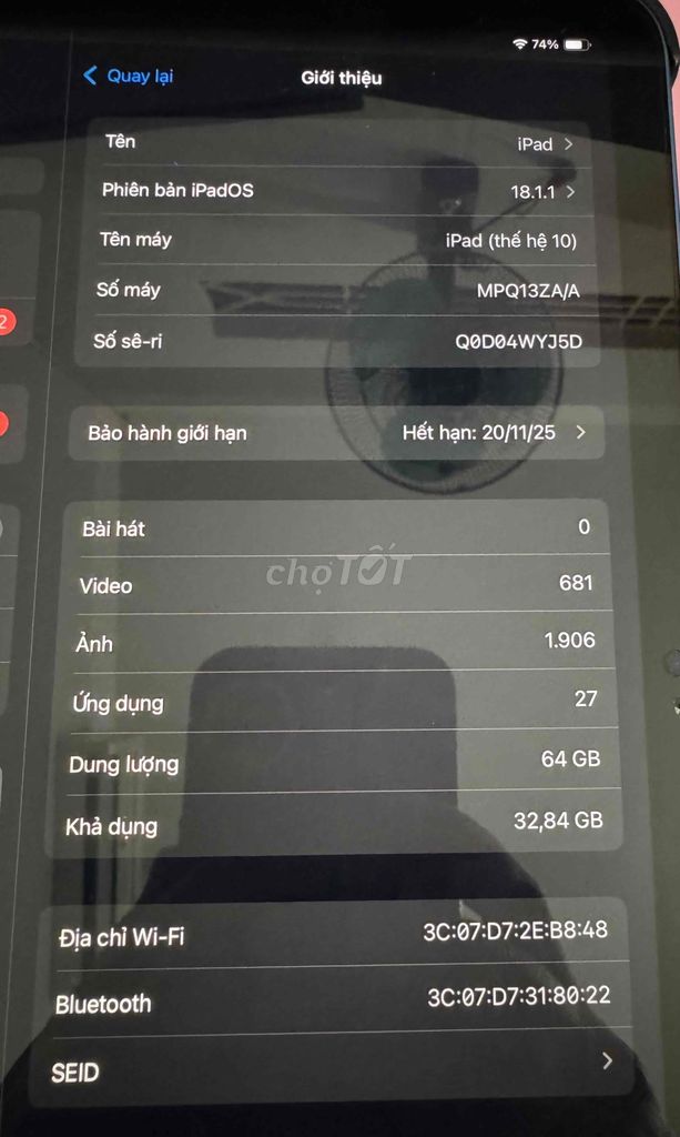 ipad gen 10 đẹp như mới