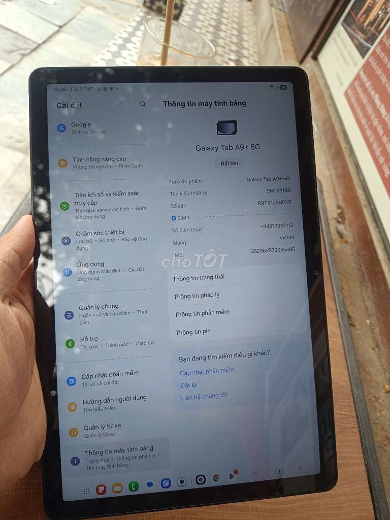 Samsung Galaxy Tab A9+ 5G Xanh. Mua bán Máy tính bảng tại Quận Hoàn Kiếm Hà Nội được đăng bởi thu trần hình 1