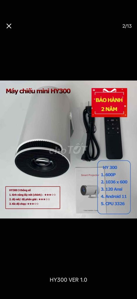 Máy chiếu mini HY300 Android 11. Mua bán Đồ dùng văn phòng tại Thị xã Tân Uyên Bình Dương được đăng bởi Tên chưa cung cấp hình 1