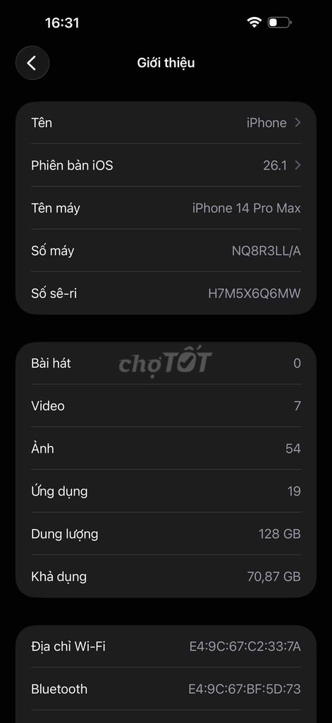 iPhone 14 Pro Max 128GB. Mua bán Điện thoại tại Huyện Hải Hậu Nam Định được đăng bởi Nguyễn Viết Văn hình 1