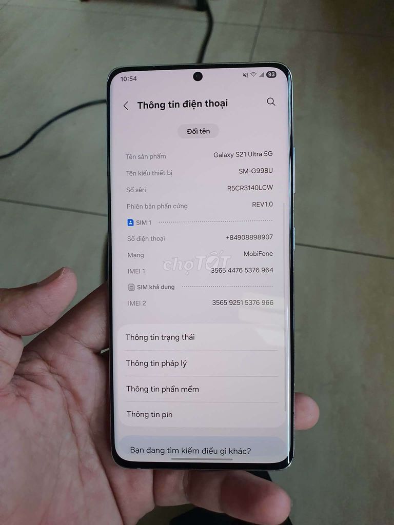 Samsung S21 Ultra 128GB Snapdragon Mỹ Like New. Mua bán Điện thoại tại Thành phố Thủ Đức Tp Hồ Chí Minh được đăng bởi NGUYEN TIEN hình 1