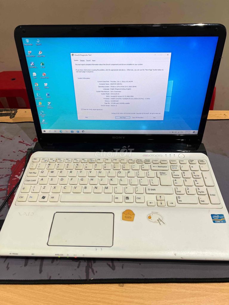 Sony Vaio i7 8GB/SSD 240GB Trắng. Mua bán Laptop tại Quận Đống Đa Hà Nội được đăng bởi Nam hình 1