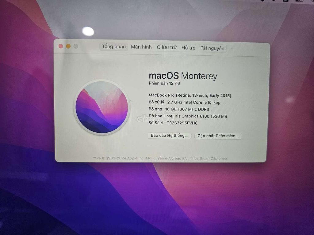 Apple MacBook Pro 13 inch 16GB/256GB. Mua bán Laptop tại Huyện Hòa Vang Đà Nẵng được đăng bởi Vầng Trăng Khuyết hình 1