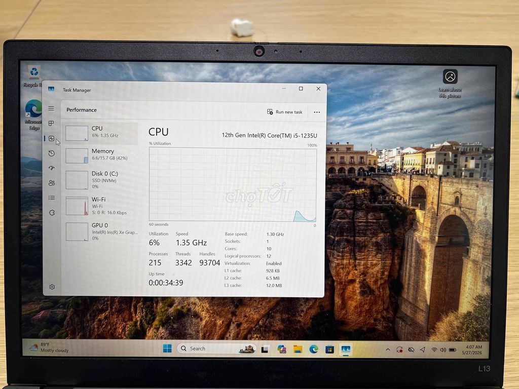 Lenovo Thinkpad L13 i5 16GB/256GB Đen. Mua bán Laptop tại Quận Ninh Kiều Cần Thơ được đăng bởi Nguyễn Hoàng hình 1