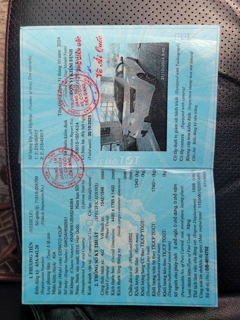 KIA CERATO KOUP 2010, NHẬP KHẨU, BẢN ĐỦ MÁY 2.0. Mua bán Ô tô tại Quận Tân Phú Tp Hồ Chí Minh được đăng bởi Ô Tô An Khang Thịnh  hình 8