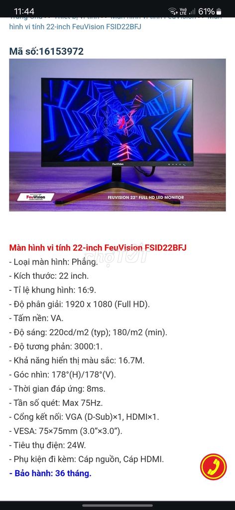 Màn hình 22inch