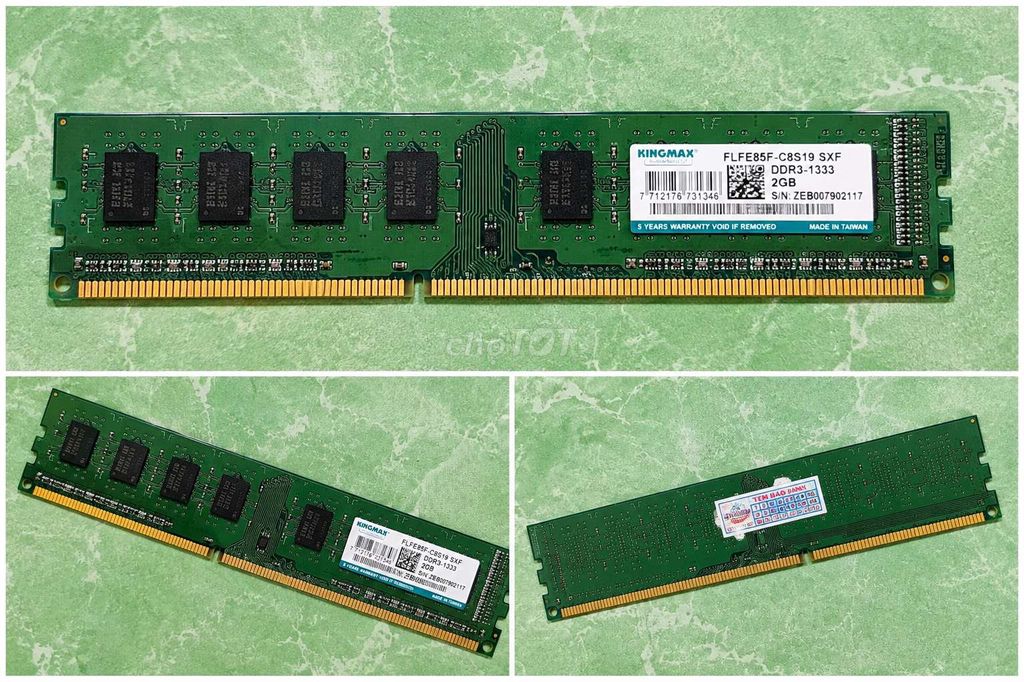 RAM Kingmax  DDR3 2GB 1333MHz. Mua bán Linh kiện (RAM, Card...) tại Quận Gò Vấp Tp Hồ Chí Minh được đăng bởi Võ Duy Châu hình 1