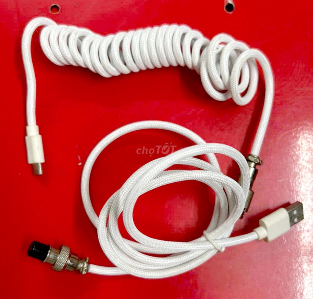 Cáp bàn phím cơ Type C vỏ dù Trắng. Mua bán Phụ kiện (Màn hình, Chuột...) tại Quận Phú Nhuận Tp Hồ Chí Minh được đăng bởi hòa lê 5 hình 1