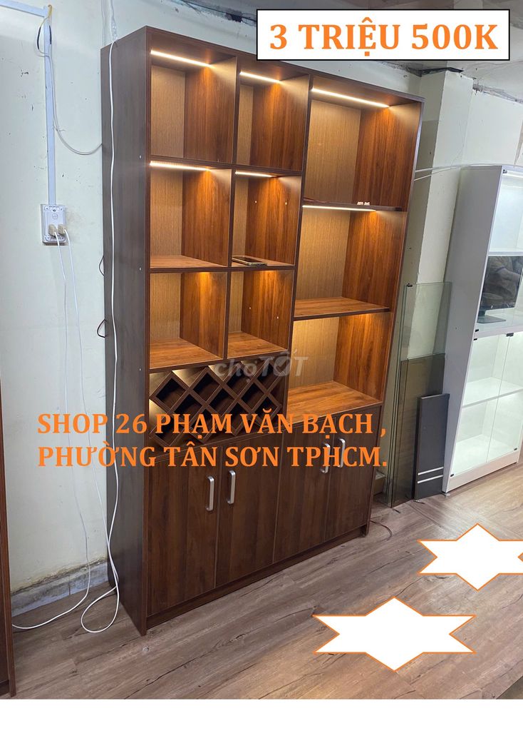 KỆ TRANG TRÍ 120X200CM / KỆ DECOR RƯỢU SHOWROOM. Mua bán Tủ, kệ gia đình tại Quận Tân Phú Tp Hồ Chí Minh được đăng bởi NỘI THẤT VĂN PHÒNG TỦ KỆ TRƯNG BÀY hình 1