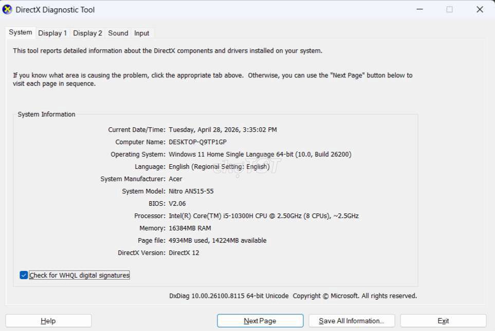 Acer Nitro 5 AN515-55, 16GB RAM,SSD 512GB,GTX 1650. Mua bán Laptop tại Quận 12 Tp Hồ Chí Minh được đăng bởi hihihihi hình 1