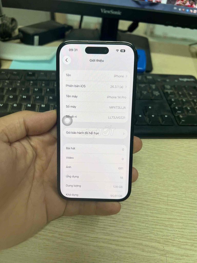 Apple iPhone 14 Pro 128GB Đen LL/A. Mua bán Điện thoại tại Quận Hai Bà Trưng Hà Nội được đăng bởi Quốc Bảo hình 1