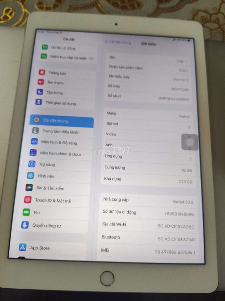 Ipad Air 2 có 4g+Wifi 16gb