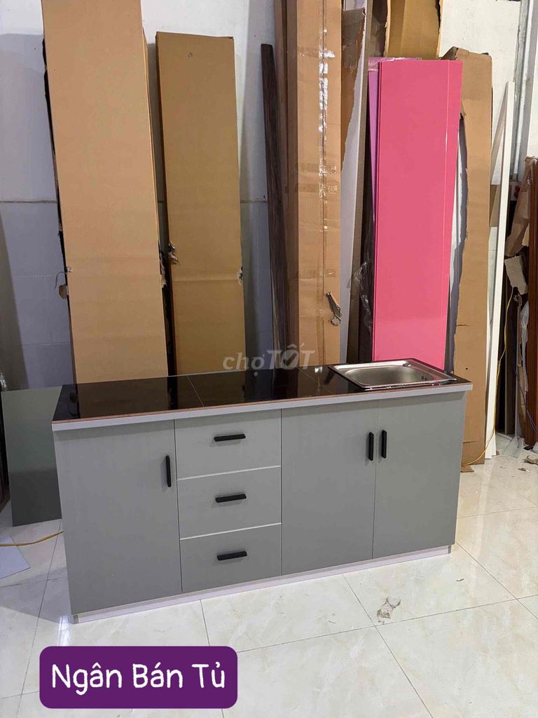 Tủ bếp Nhựa Đài Loan 1m60 Kèm bồn vòi. Mua bán Nội thất, đồ gia dụng khác tại Quận 1 Tp Hồ Chí Minh được đăng bởi KIM NGÂN BÁN TỦ hình 1