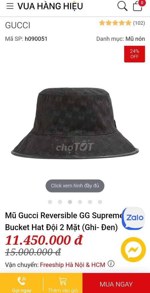 Nón buket gucci Italia