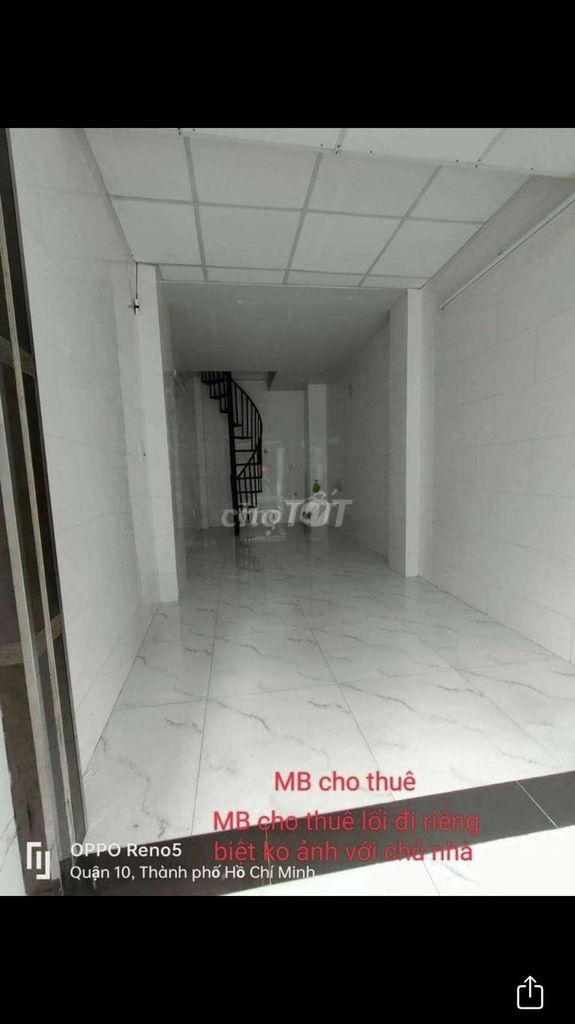 Mặt bằng kinh doanh 3x10m 1 trệt 1 lững riêng biệt HXH 285 Cao thắng