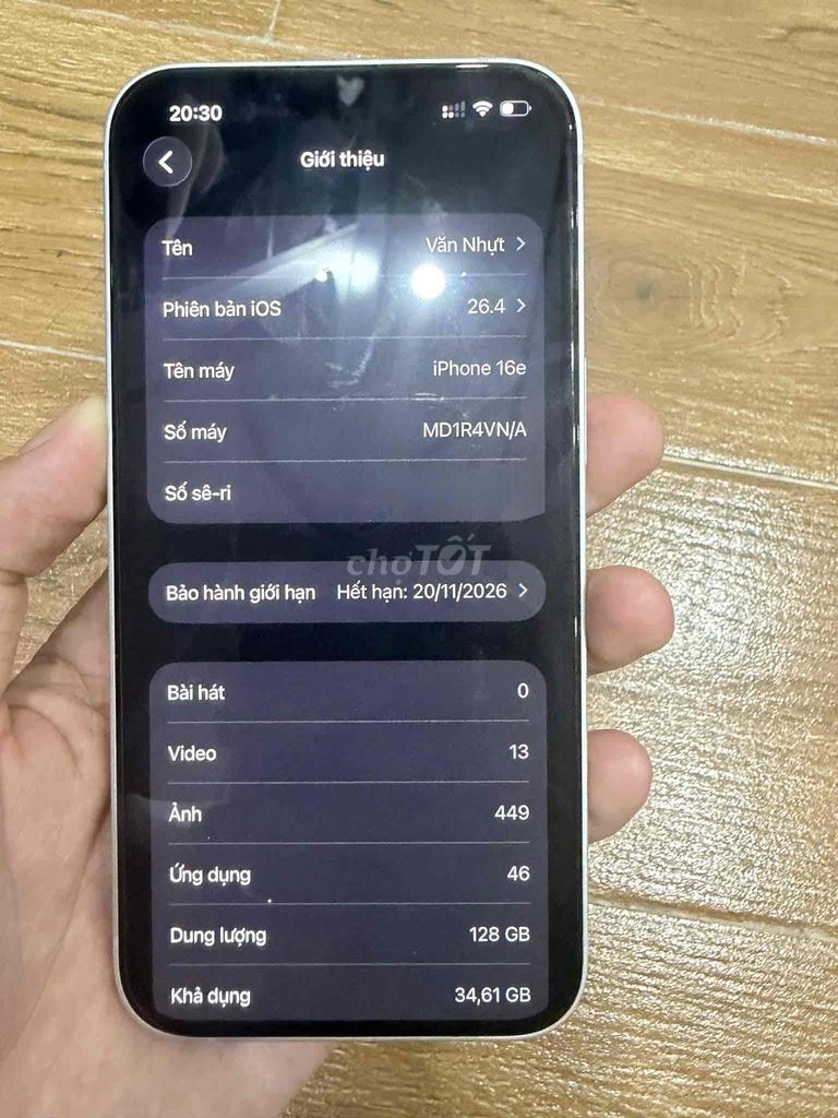 iPhone 16e 128GB Trắng. Mua bán Điện thoại tại Quận Cẩm Lệ Đà Nẵng được đăng bởi Hiếu hình 1