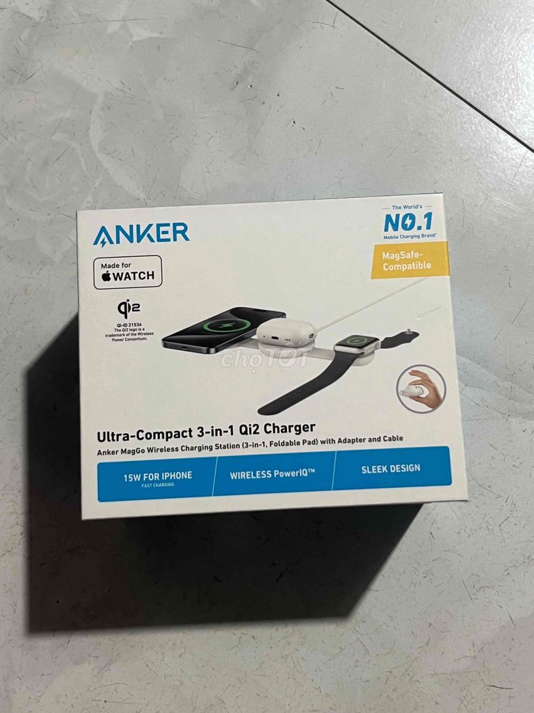 Sạc không dây Anker MagGo 3-in-1 Qi2 15W. Mua bán Phụ kiện (Màn hình, Chuột...) tại Huyện Đức Hòa Long An được đăng bởi Trí Minh hình 1