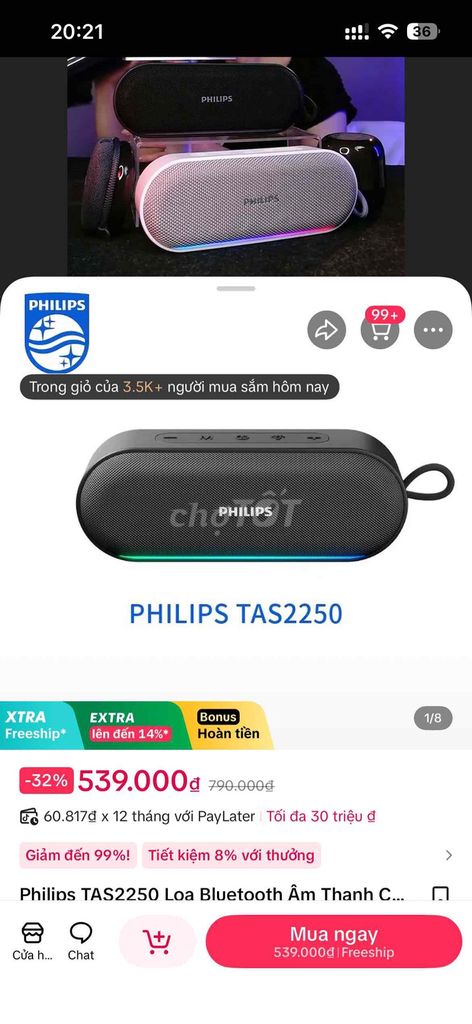Loa Bluetooth Philips TAS2250 Đen. Mua bán Tivi, Âm thanh tại Thị xã Tân Châu An Giang được đăng bởi Kiên hình 1