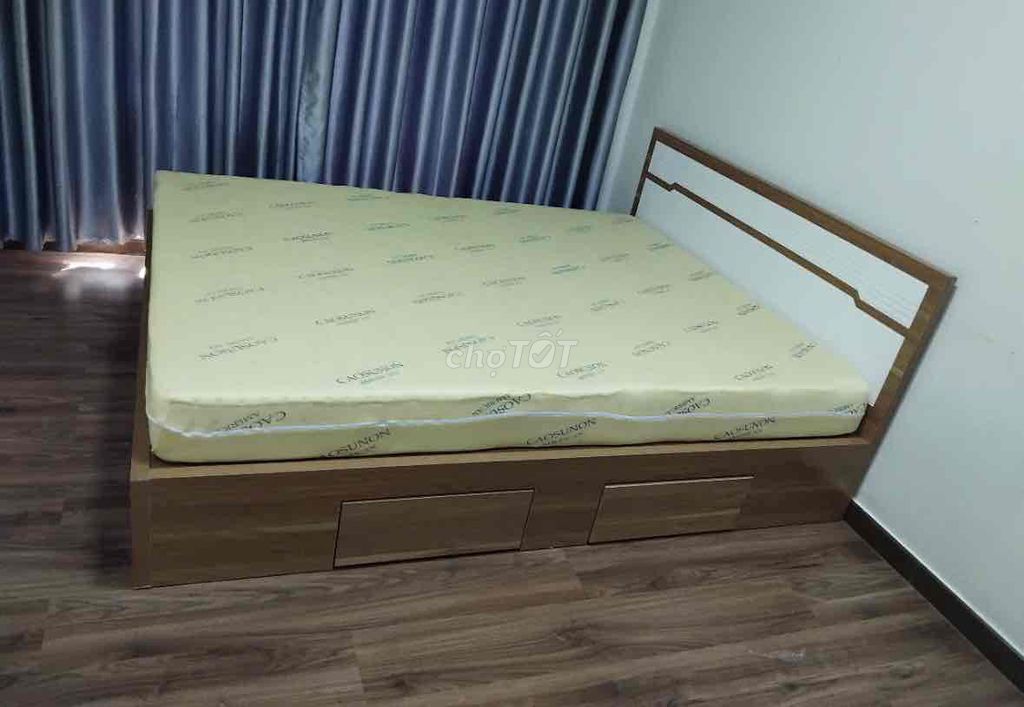 Giường ngủ Gỗ MDF 1m6x2m Nâu ngăn kéo. Mua bán Giường, chăn ga gối nệm tại Huyện Nhà Bè Tp Hồ Chí Minh được đăng bởi Hong Le hình 1