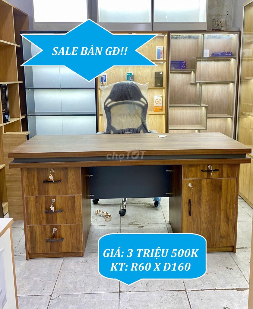 SALE BÀN GIÁM ĐỐC & BÀN LÀM VIỆC VĂN PHÒNG NÂU ĐỎ