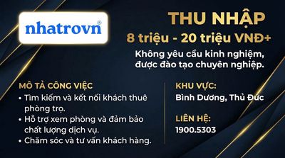 NHÂN VIÊN TƯ VẤN KHÁCH THUÊ PHÒNG TRỌ - CTV ONLINE