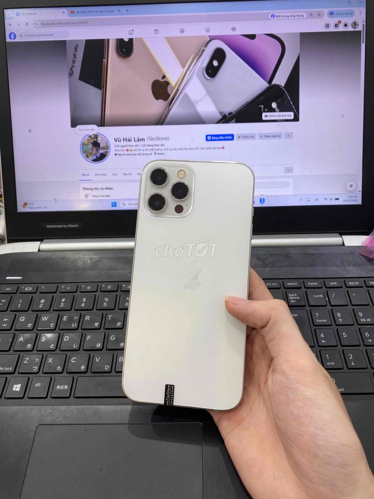 iPhone 12 Pro Max Trắng 128GB Bản Việt Nam thaymàn. Mua bán Điện thoại tại Huyện Thanh Trì Hà Nội được đăng bởi Vũ Hải lâm hình 1