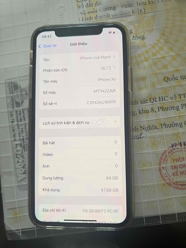 Apple iPhone Xs 64GB Vàng Đã qua sử dụng. Mua bán Điện thoại tại Thành phố Thủ Dầu Một Bình Dương được đăng bởi Trần Đức Mạnh hình 1