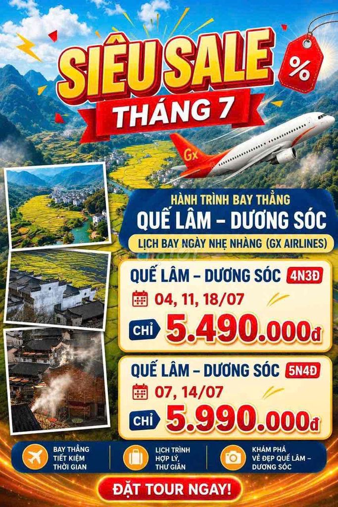 Tour Quế Lâm - Dương Sóc 4N3Đ GX Airlines. Du lịch tại Quận Đống Đa Hà Nội được đăng bởi Nguyễn Anh Thư hình 1