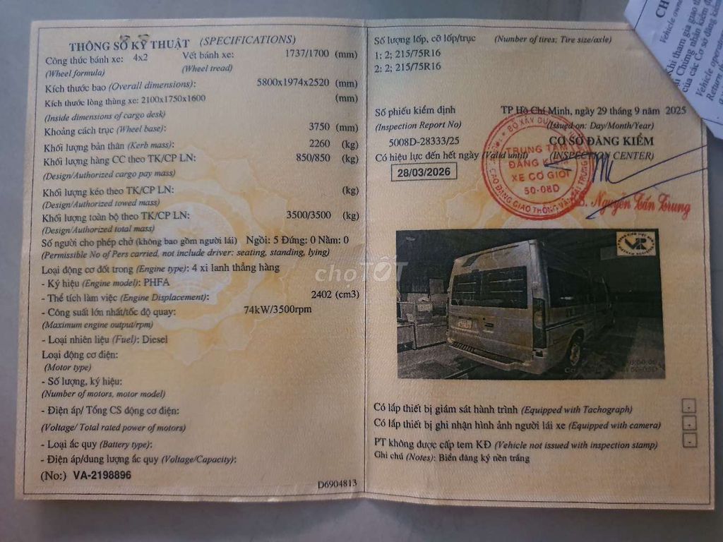 ✅Ford 6c/850kg 2008. Mua bán Ô tô tại Quận Tân Bình Tp Hồ Chí Minh được đăng bởi hữu trí chuyên xe đẹp hình 10