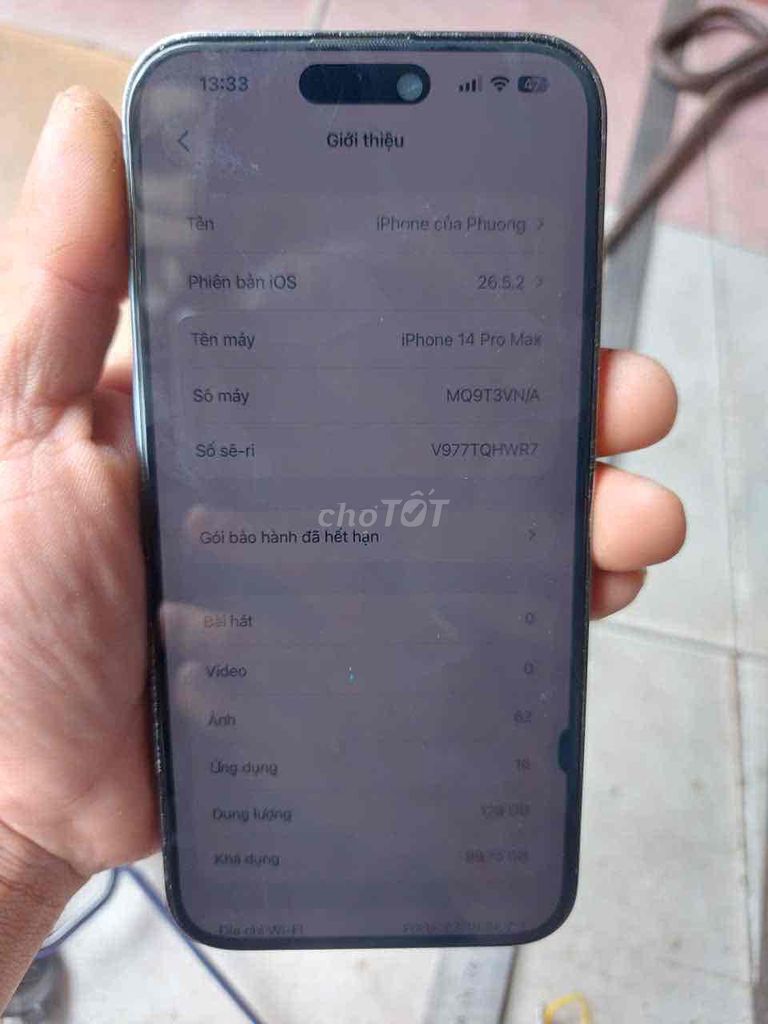 Apple iPhone 14 Pro Max 128GB Tím 83%. Mua bán Điện thoại tại Quận Tân Phú Tp Hồ Chí Minh được đăng bởi Phương hình 1
