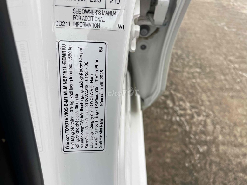 Toyota Vios E-MT 2025 28000 km. Mua bán Ô tô tại Thành phố Tam Kỳ Quảng Nam được đăng bởi Sư Trương Văn hình 5