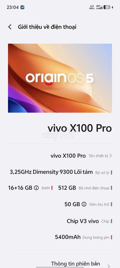 Vivo X100 Pro 512GB Cam. Mua bán Điện thoại tại Thành phố Biên Hòa Đồng Nai được đăng bởi Đạt Cao hình 1