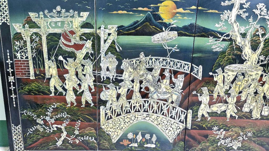 Tranh sơn mài cẩn ốc siêu đẹp,kt lớn