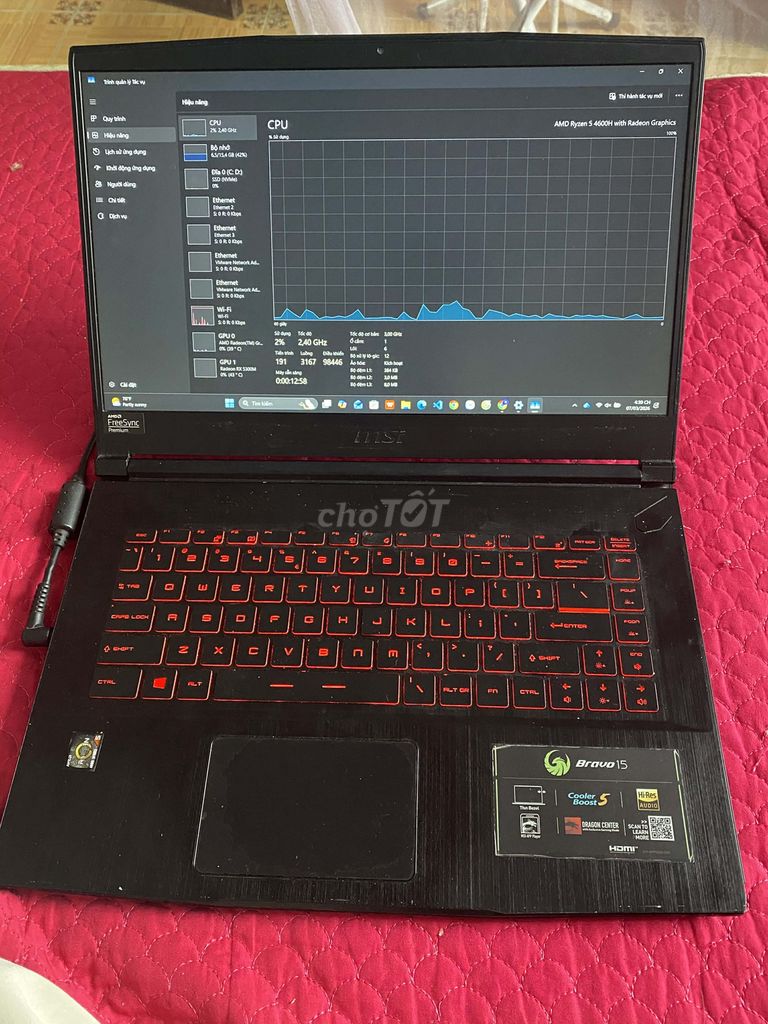 Laptop Gaming MSI Bravo R5 4600H/16GB/RX5300M/SSD. Mua bán Laptop tại Quận Bắc Từ Liêm Hà Nội được đăng bởi Nguyễn Đức Hoan hình 1